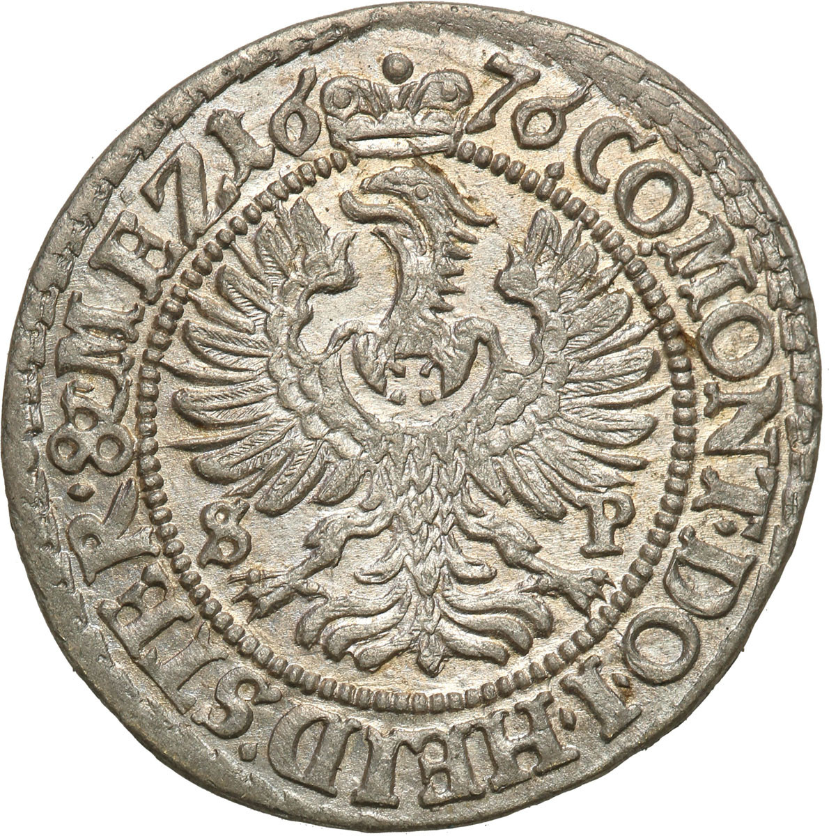 Śląsk, Księstwo Oleśnickie Sylwiusz. Fryderyk (1664-1697). 3 krajcary 1676 SP, Oleśnica - PIĘKNE
